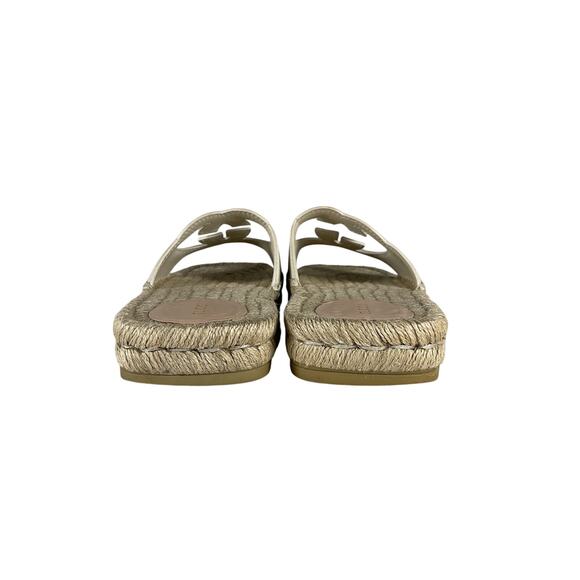 Gucci Interlocking G White Leather Cut Out Slide Sandals Size 7.5 - Picture 3 of 7